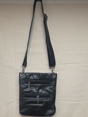 Margot Black Leather Crossbody Bag
